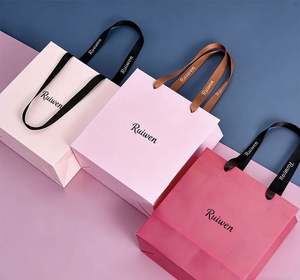 Sacs en papier colorés de luxe, logo imprimé personnalisé, sacs cadeaux personnalisés avec votre propre logo - Product Image 3