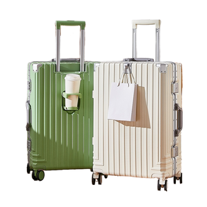 High-value Fashionable 24-inch Neoprene Luggage Aluminum Frame 4-wheel Spinner TSA Lock Waterproof Large Capacity Travel <strong>Trolley</strong> - Product Image 1