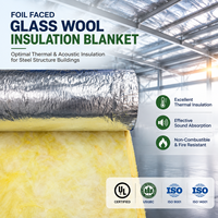 Laine de verre pour murs et plafonds certifiée ASTM UL, isolation en fibre de verre résistante au feu pour Fibra De Vidrio Brasilera