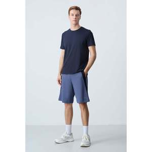 Shorts pour hommes en coton épais, doux et texturé, coupe standard, basique - 81280 - Oil - Product Image 5