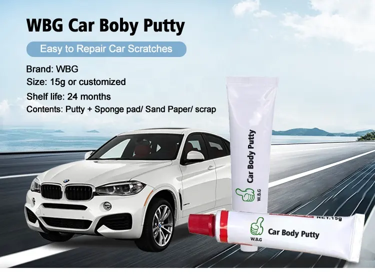 WBG 15g 1oz3oz Cores Personalizadas Tamanhos Car Body Coating Putty Colar Cola Vidros e Spot Putty Automotive Scratch Filler reparação Kit