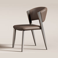 Chaise de salle à manger mobile en cuir haut de gamme avec dossier, design italien minimaliste simple et moderne pour la maison et les restaurants