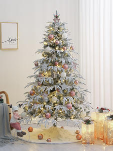 Árbol de Navidad Artificial Preiluminado con Nieve, de 1.2 a 2.4 Metros, con Base Metálica, Luces LED Cálidas Blancas, Diseño Plegable para Interiores - Product Image 2