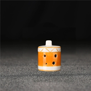 Ocarina en porcelaine à 6 trous en forme de tambour, colorée et peinte à la main, idéale comme cadeau musical pour enfants (vente en gros) - Product Image 6