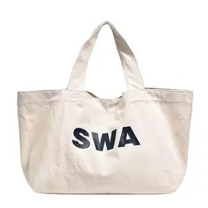 Sacola de lona personalizada para compras, sacola grande e extra pesada de algodão para compras, com design popular personalizado, ideal para compras