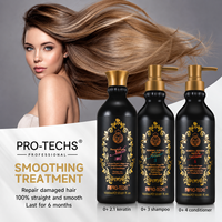 PRO TECH 500ml Traitement lissant et fortifiant à la kératine sans formaldéhyde pour cheveux afro crépus ou gras