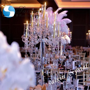 ZT-267 Luxury 9-Arms Crystal Beaded Candelabra New Wedding <strong>Centre</strong> <strong>Piece</strong> Hanging <strong>Table</strong> Decoration - Product Image 2