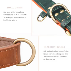 Anti-Verlust Luxus PU-Leder Hundehalsband mit Druckdesign Weiche Atmungsaktive Tauchstoff-Verkleidung für Mittelgroße & Große Hunde - Product Image 5