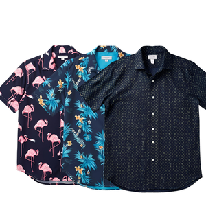 Herren Casual Cotton Leinen <span class=keywords><strong>Shirt</strong></span> Turn-Down Kragen Blumen druck Loose Tops Fashion Beach Shirts für Herren