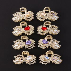 Magnifiques pinces à cheveux en cristal, alliage d'or, avec strass, pour accessoire de coiffure de fête - Product Image 2