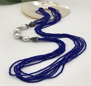 공장 도매 핫 세일 고품질 수제 긴 유리 멀티 레이어 목걸이 - Product Image 2