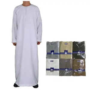 YWQS Best Selling Islamic Style Robe for Muslim Men Daily Wear Abaya Made of Breathable Polyester for Adults Outdoor Use