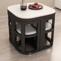 Table à Manger Pliante Ronde en Bois Massif de Luxe, Mobilier Domestique Moderne pour Maison et Cuisine, Petite Table de Cuisine