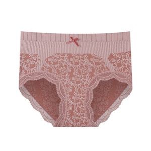 Braguitas de encaje sexy de cintura media para mujer, estilo palaciego japonés, talla grande, con entrepierna de nailon/poliéster, control de abdomen y efecto levanta glúteos, jacquard. - Product Image 5