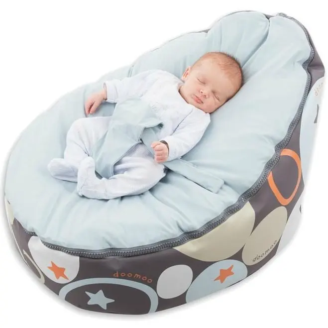 Sofá lazy para dormir de bebé, sin relleno, arnés de seguridad, silla, PUF infantil, sofá