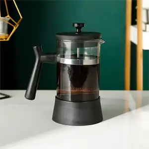 600 ML siyah fransız basın kahve ve çay makinesi, kahve kamp seyahat hediyeler için seyahat fransız basın