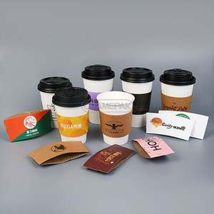 Funda Desechable para Vasos de Bebidas Calientes, Café, Leche, Té, Funda de Papel para Vasos, Funda de Papel Corrugado Impresa con Aislamiento Térmico - Product Image 5