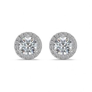 Dylam Classic Collection 925 Sterling <b>Silver</b> Round 5A CZ 0.5ct D VVS1 Moissanite Stone <b>Stud</b> Earrings Jewelry for Women - Product Image 1