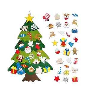 Árbol de Navidad de fieltro para niños de nuevo diseño 2024 con adornos extraíbles