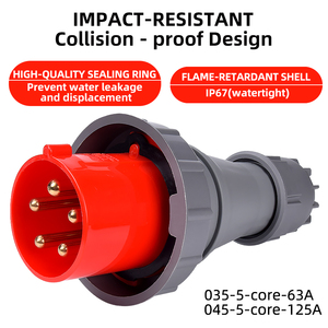 5pin 63A 3P + N + E IP67 công nghiệp cắm iec60309 63A 5pin công nghiệp cắm ổ cắm 3P + N + E 220 380 240 415V IP67 Cee công nghiệp cắm - Product Image 2