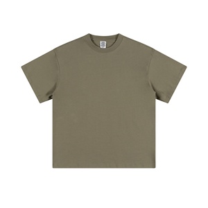 Top Rankingธรรมดาผ้าฝ้ายหนักTshirt Unisex Customพิมพ์โลโก้Mockคอเปล่าTเสื้อOversizeชายเสื้อยืดสําหรับชาย - Product Image 4