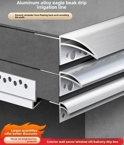 Gouttières modernes en alliage d'aluminium à bordure en bec d'aigle pour murs extérieurs, avant-toits, rebords de fenêtre, étanchéité et dérivation d'eau - Product Image 1