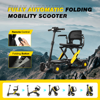 Scooter eléctrico compacto plegable automático de alto rendimiento 2024, scooter de movilidad de 4 ruedas para viajes para discapacitados a la venta