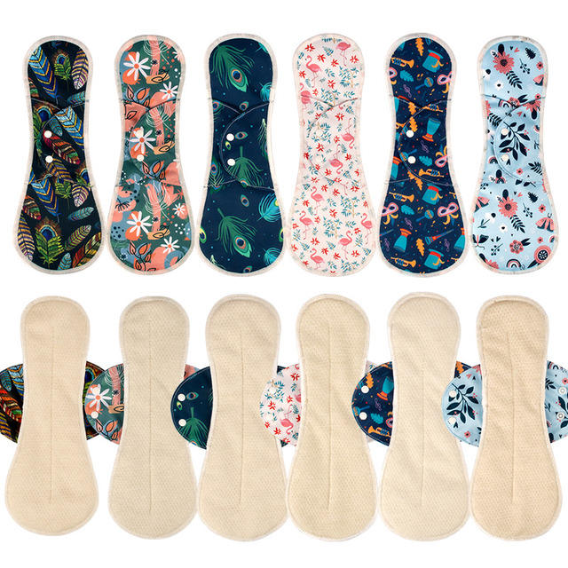 Reusable Washable Bamboo Menstrual Pads Heavy Flow Sanitary Pads Lady Cloth Reusable Pads