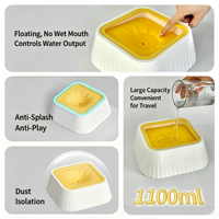 Plateforme flottante pour animaux de compagnie, gamelle anti-déversement à boisson lente pour chat et chien, distributeur à débit contrôlable, détachable, antidérapant, 1,5 L