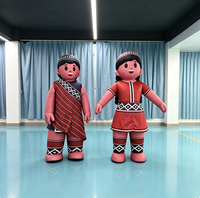 Mascotte publicitaire gonflable personnalisée en forme de personnage ethnique, modèle humain gonflable de dessin animé pour défilés extérieurs et événements culturels