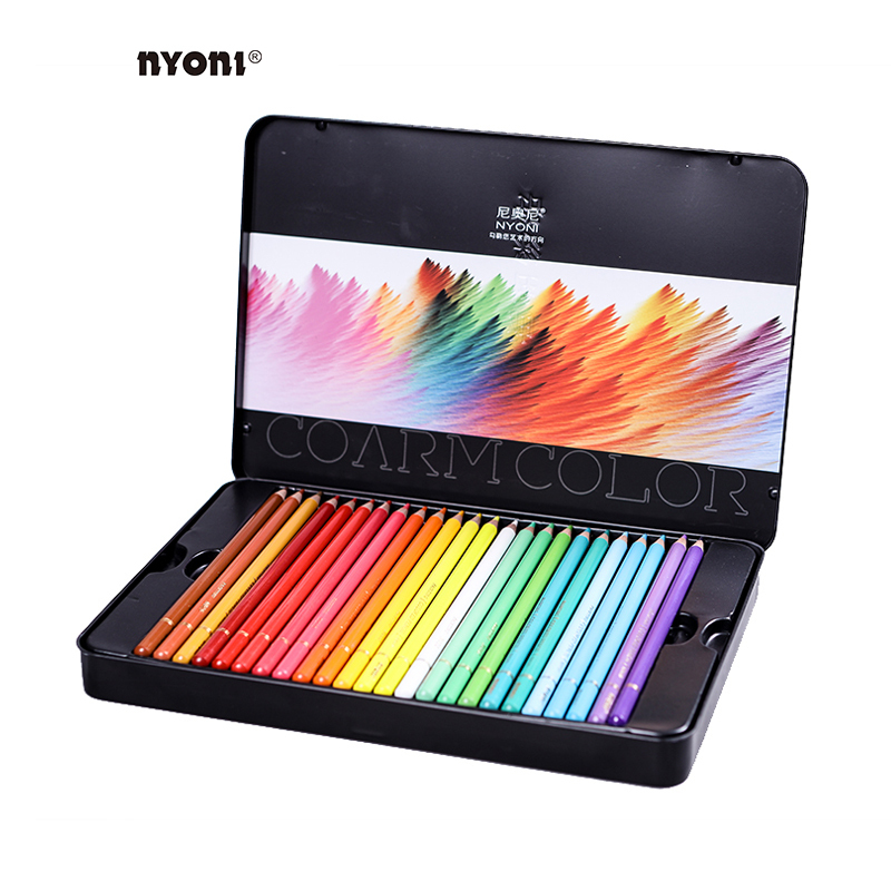 NYONI-N8520 профессиональное искусство Стандартный натуральное дерево жирной пользовательский цвет цветной карандаш набор для рисования с 24/36/48/72/120 цвета