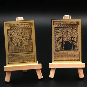 3 Cartes de jeu <span class=keywords><strong>Yu</strong></span>-<span class=keywords><strong>Gi</strong></span>-<span class=keywords><strong>Oh</strong></span> personnalisées en acier inoxydable, dorées, pour le jeu de cartes à collectionner - Product Image 1