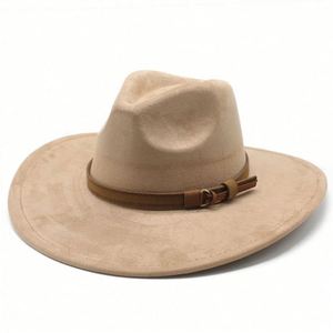 Chapeau Fedora en Daim Tendance Printemps-Automne Nouveauté Femme Homme Événements Chapeaux Fedora à Large Bord pour Femmes - Product Image 5