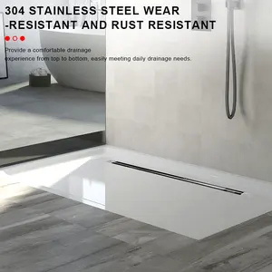 OEM ODM Stainless Steel Channel Invisible Drainer Long Shower SUS304 Linear Floor Drain With Vertical Outlet Drainage