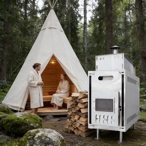 เตาไม้สำหรับตั้งแคมป์ ราคาโรงงาน พร้อมใบรับรอง UDEM สำหรับใช้ในสวนหลังบ้าน สปา ทนสนิม ทำจากสแตนเลส เหมาะสำหรับห้องซาวน่ากลางแจ้ง สำหรับ 5-6 คน - Product Image 4