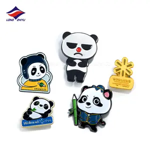 Longzhiyu Custom Cartoon Panda Hard Enamel Badges with Your Own Design Bespoke Metal Lapel Pins