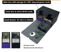 Boîte de rangement haut de gamme pour cartes TCG Yu-Gi-Oh et Magic, capacité 160+ cartes, avec fermeture à bouton et fenêtre de visualisation