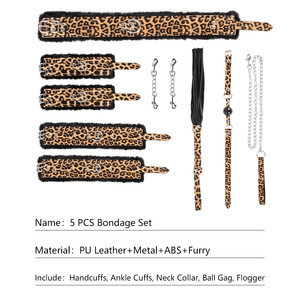 Kit BDSM con Accessori per Costrizioni, Giochi Preliminari, Set Premium in Pelle da 5 Pezzi, Giochi per Adulti per Uomini e Donne - Product Image 6