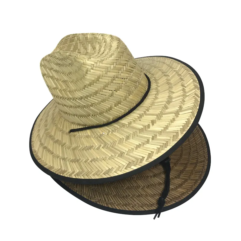 Bán Buôn Mùa Hè Tùy Chỉnh Chapeau Người Đàn Ông Câu Cá Mỹ Sombrero Bãi Biển Lướt Sóng Nhân Viên Cứu Hộ Mũ Rơm Với Logo