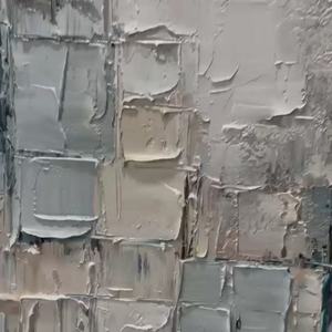 Peinture à l'huile rectangulaire colorée peinte à la main sur toile, art mural pour salle de bain, couloir, entrée, décoration de petit espace - Product Image 3