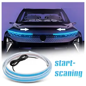 New Universal 1.5/1.8M Start-scan led Car Hood Light Flexible Daytime Running Lights Strip Deacorative Lamp Accessories