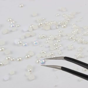 Commercio all'ingrosso della fabbrica di buona qualità Abs di plastica perle di perle Multi dimensioni 2-10mm colori misti sciolti perline metà tondo perle per indumento - Product Image 6