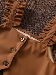 नई शैली लड़कियों लंबी आस्तीन तुले बुनाई टी-शर्ट + स्लीवलेस बनियान + pu चमड़े की स्कर्ट 3 टुकड़े कपड़े सेट - Product Image 4