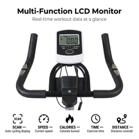 Vélo de spinning avec écran LCD, résistance progressive, moniteur de fréquence cardiaque, siège et guidon réglables, volant d'inertie de 13 kg