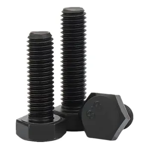 Factory Wholesale High Quality DIN933 DIN931 8.8 10.9 12.9 All Sizes Customized Black Oxidized Hex Head Screw Hex Bolt