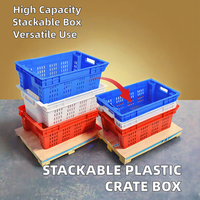 Caisse de rangement empilable en plastique Huidu pour légumes et fruits, panier profond en maille pour fruits, légumes et stockage alimentaire