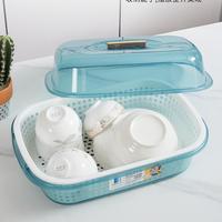Égouttoir à vaisselle en plastique anti-poussière avec couvercle, panier de rangement pour biberons, organisateur de couverts de cuisine, vente en gros
