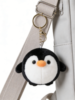 Porte-clés mousqueton en peluche pingouin noir et blanc en coton, 10 cm, doux et mignon, pour sacs et clés