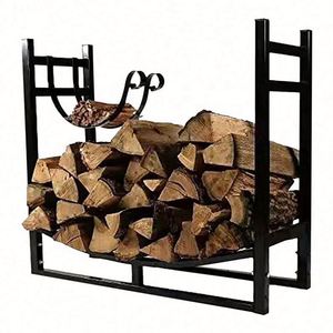 Durable Iron Fireplace Poker Brush Shovel Tongs <b>Log</b> <b>Holders</b> and Firewood Storage Racks for Indoor & Outdoor Use - Product Image 1