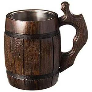 Mug en bois contemporain de qualité supérieure Rani Industries avec poignée, produit écologique en vrac pour le thé, le café, le vin, la bière - Product Image 3